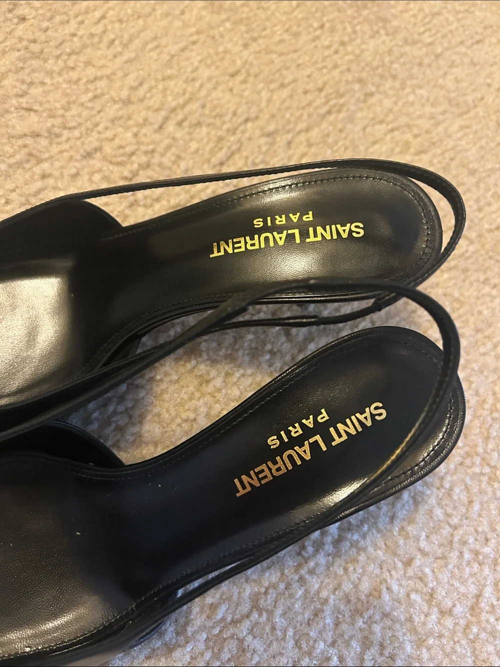 Saint Lauren black slingback pump 37 - Picture 3 of 5